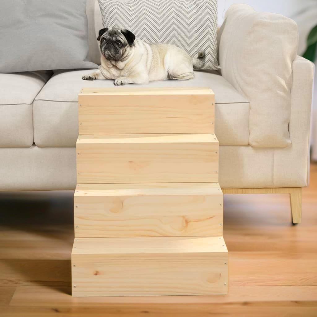 Massive Kiefernholz Hunde- & Katzentreppe